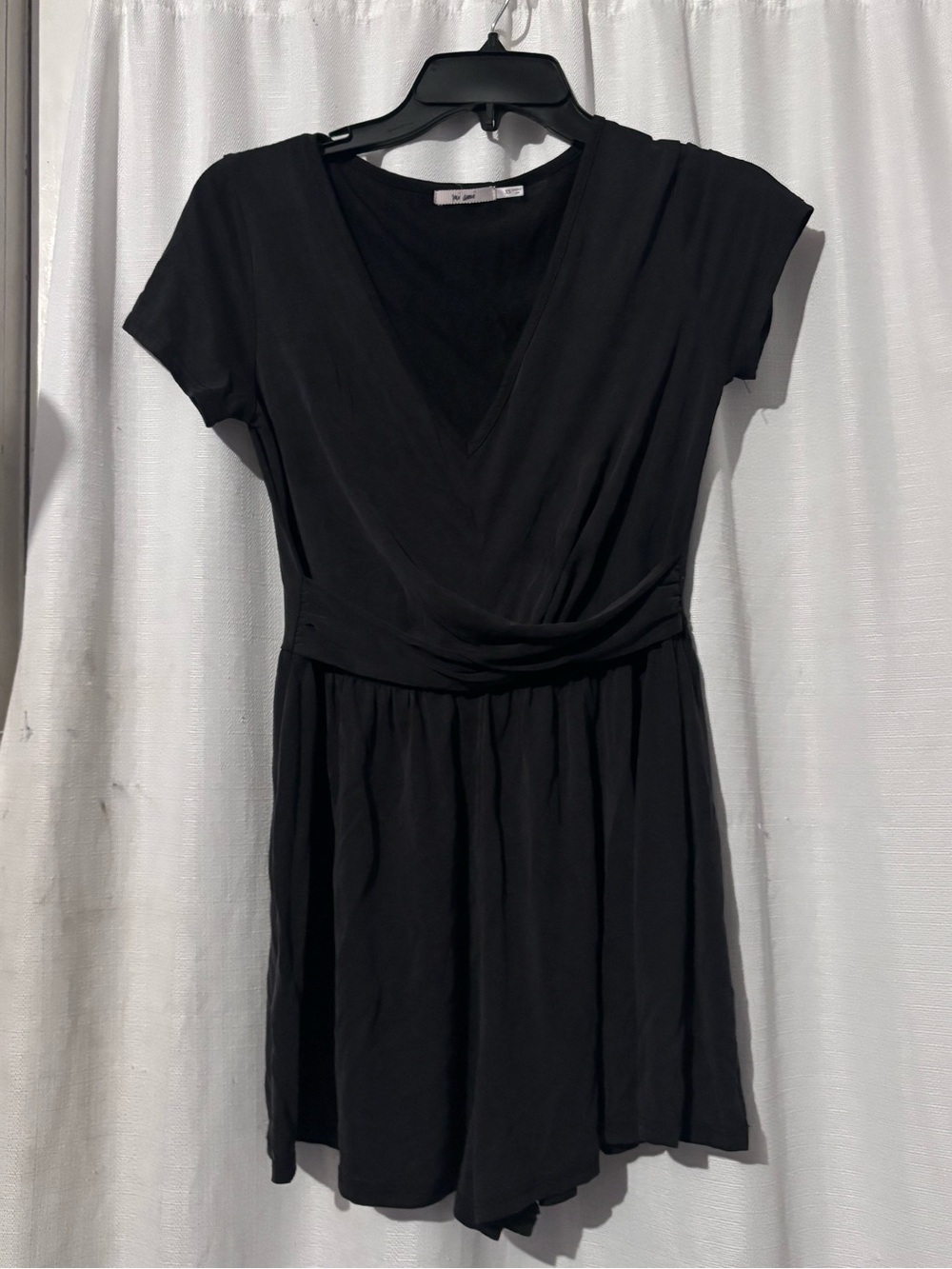 Poof Couture Black Surplice Wrap Romper Size XL